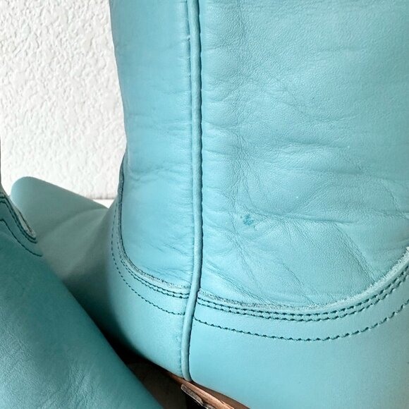 Lane EMMA JANE Turquoise Cowboy Boots Womens 5 Western Snip Toe 14" Tall Shaft - Picture 2 of 11